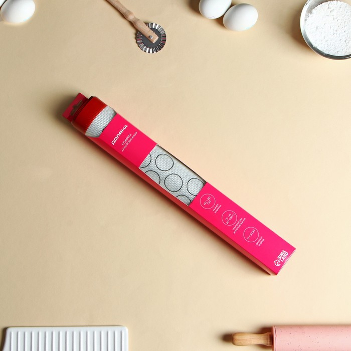 Армированный коврик для выпечки макаронс Доляна, 60&times;40 см