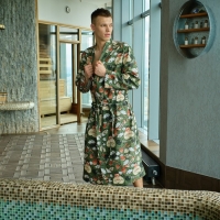 Халат мужской удлиннный Этель "Генеральская банька" размер 46-48, вафля 200г/м2, 100% хлопок Халат мужской удлиннный Этель "Генеральская банька" размер 46-48, вафля 200г/м2, 100% хлопок