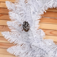 Новогодний венок "Белый" шишка серебро 45см Новогодний венок "Белый" шишка серебро 45см