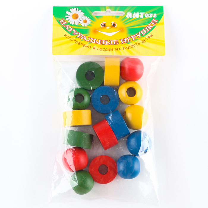 Шнуровка &laquo;Шарики и шайбочки&raquo;, бусы геометрические цветные