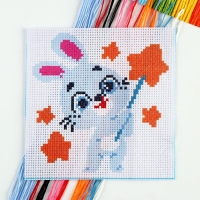 Вышивка крестиком для детей &laquo;Волшебный зайчик&raquo;, набор для творчества, 15 х 15 см