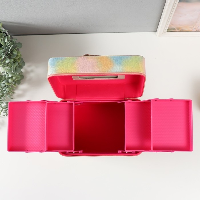 Шкатулка кожзам с зеркалом "Этажи. Рассвет" 27х18х24 см