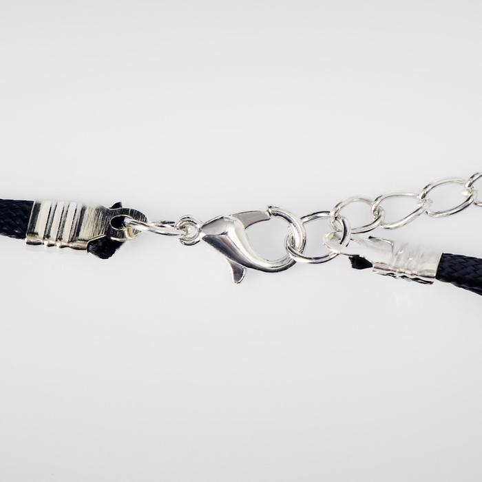 Чокер &laquo;Две нити&raquo; большая бусина, цвет белый в чёрном, L=39