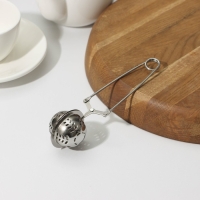 Ситечко для чая Доляна &laquo;Ёлочка&raquo;, 16,5 см, цвет серебристый