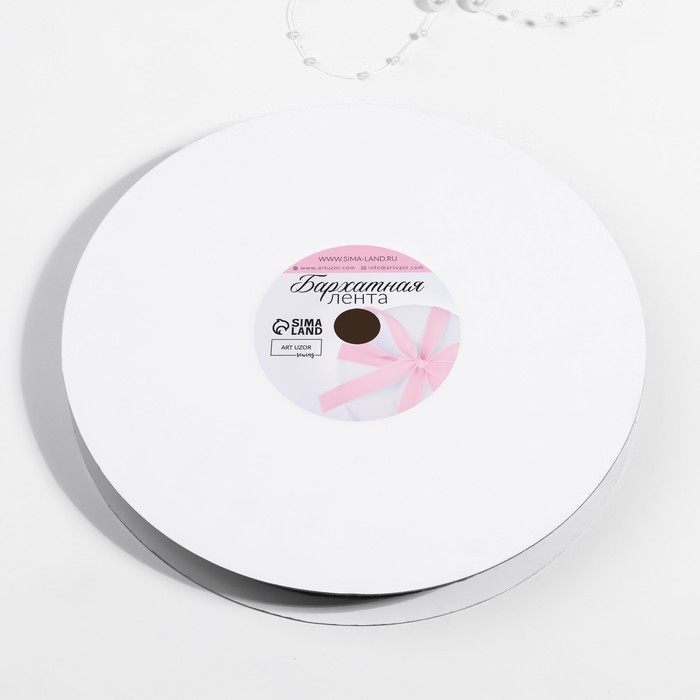 Лента бархатная, с серебряным люрексом, 15 мм, 18 &plusmn; 1 м, цвет бордовый №46