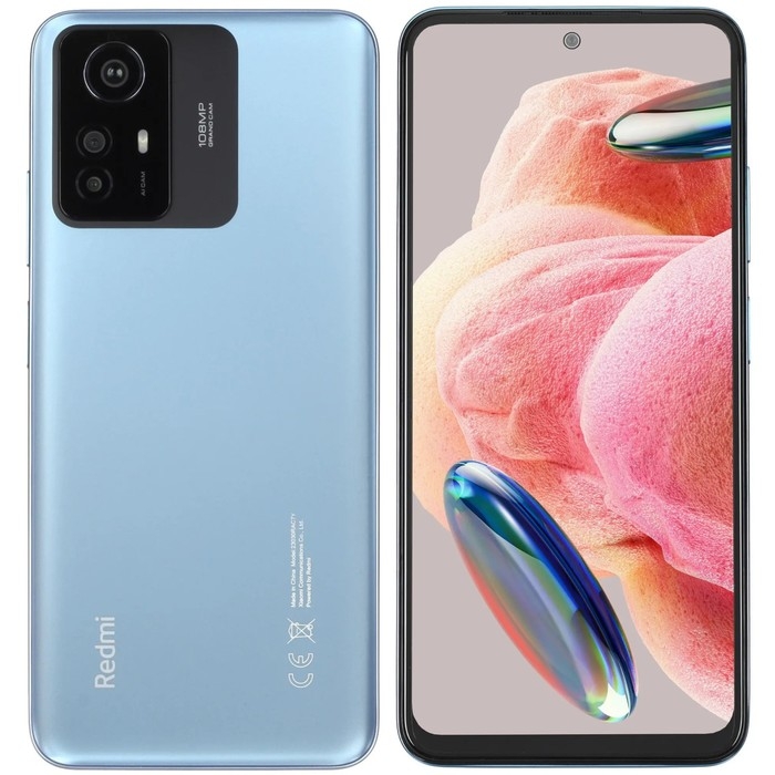 Смартфон Xiaomi Redmi Note 12S RU, 6.43 Смартфон Xiaomi Redmi Note 12S RU, 6.43", Amoled, 6 Гб,128 Гб, 108 Мп, 5000мАч, NFC, синий