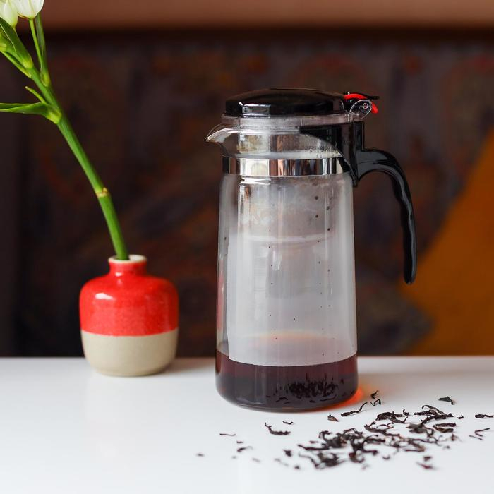 Чайник стеклянный заварочный Magistro &laquo;Мантана&raquo;, 900 мл, с пластиковым ситом