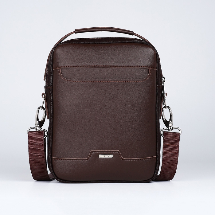 Сумка мужская через плечо TEXTURA, искусственная кожа, цвет коричневый