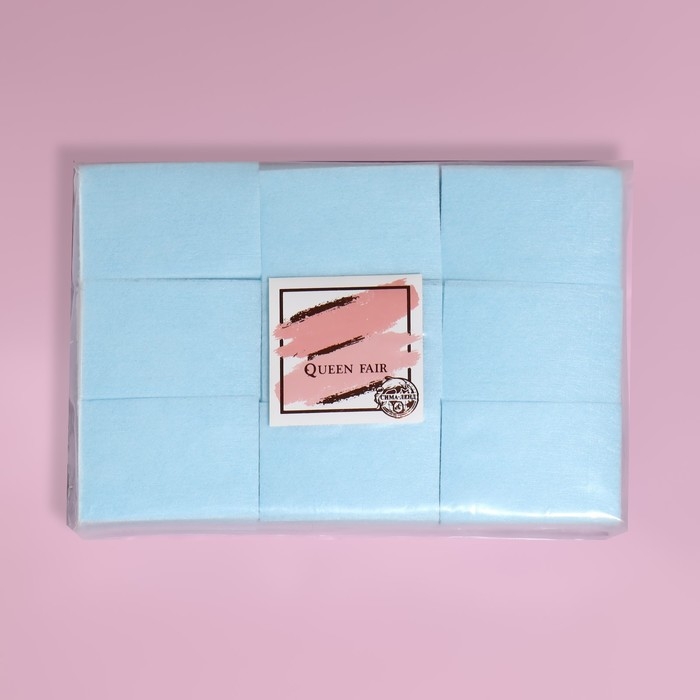 Салфетки для маникюра, безворсовые, плотные, 560 шт, 6 &times; 4 см, цвет голубой