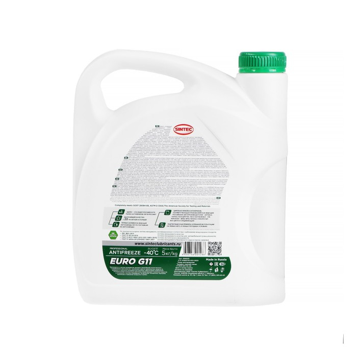 Антифриз Sintec Euro, зеленый G-11, 5 кг Антифриз Sintec Euro, зеленый G-11, 5 кг