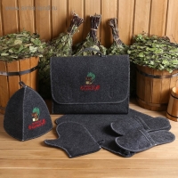 Набор банный портфель 5 предметов "Люблю баньку", серый Набор банный портфель 5 предметов "Люблю баньку", серый