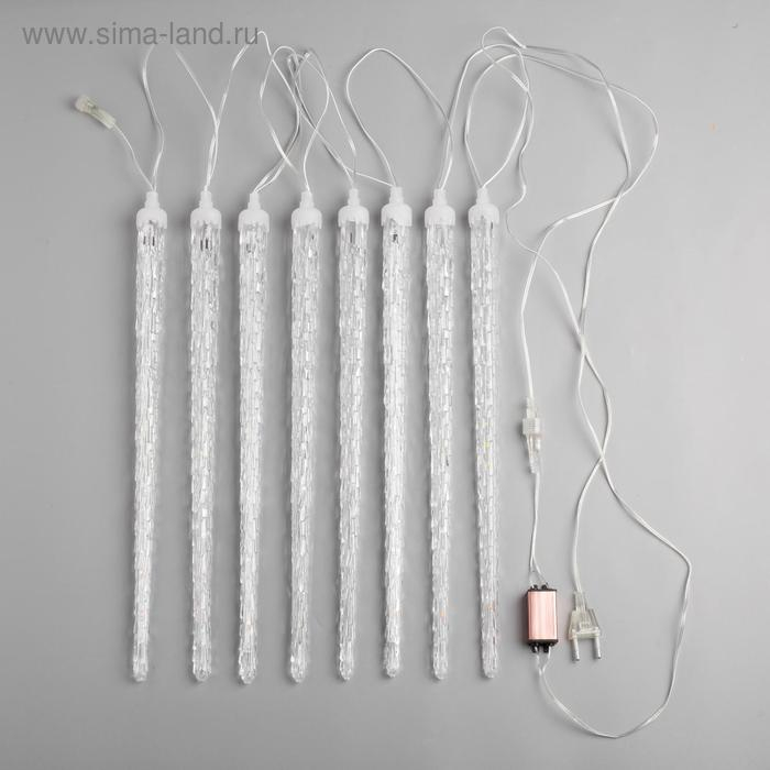 Гирлянда &laquo;Сосульки рифленые&raquo; 2.5 &times; 0.42 м, IP65, прозрачная нить, 288 LED, свечение синее с эффектом стекания, 12 В