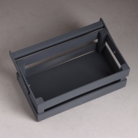 Кашпо деревянное 24.5&times;13.5&times;9 см "Двушка Лайт", двухреечное, серый Дарим Красиво