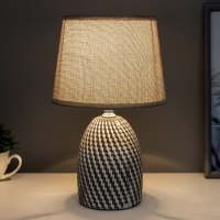 Лампа настольная с абажуром "Рабица серый" Е14 18х18х29 см RISALUX Лампа настольная с абажуром "Рабица серый" Е14 18х18х29 см RISALUX