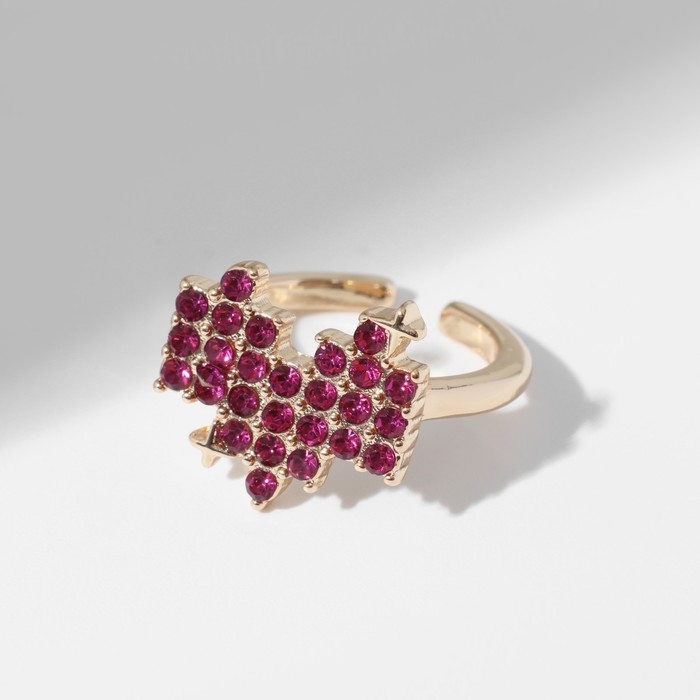 Кольцо «Сердце» пиксели, цвет розовый в золоте, безразмерное Кольцо «Сердце» пиксели, цвет розовый в золоте, безразмерное