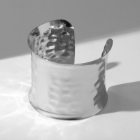 Браслет &laquo;Манжета&raquo; загнутый, цвет серебро