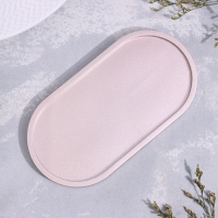 Подсвечник овальный из гипса,17,5х9х1,5см,шампань