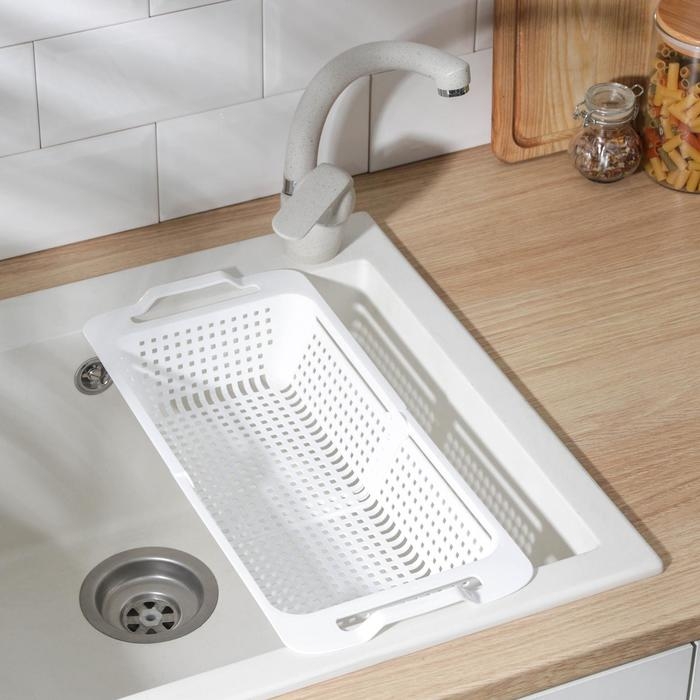 Мойка-сушилка раздвижная, 30×19,5 см, цвет белый Мойка-сушилка раздвижная, 30×19,5 см, цвет белый