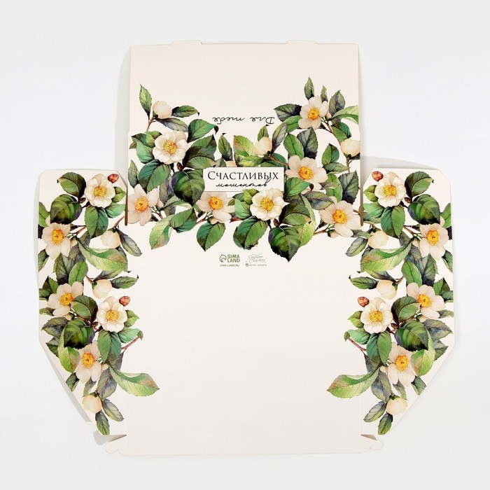 Коробка кондитерская с PVC-крышкой, упаковка, &laquo;Цветы&raquo;, 25 х 22,5 х 10 см