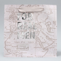 Пакет подарочный крафтовый квадратный, упаковка, &laquo;Весь мир твой&raquo;, 22 х 22 х 11 см