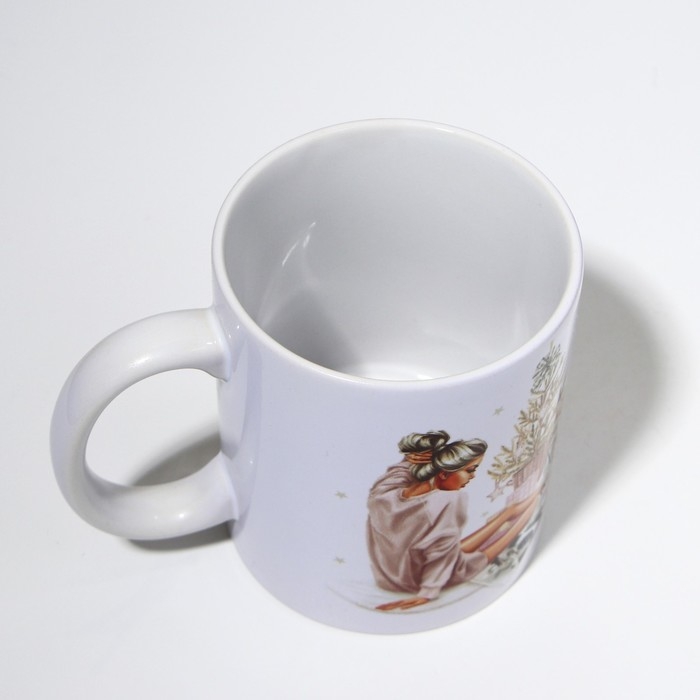 Новый год. Кружка керамическая &laquo;Нежность&raquo;, 320 мл , цвет белый