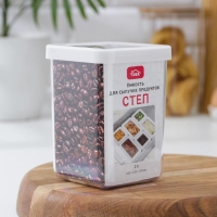 Контейнер для сыпучих продуктов &laquo;Степ&raquo;, 1 л, 10&times;10&times;14 см, цвет белый