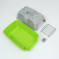 Переноска для животных пластиковая 47 х 30 х 35 см, вес до 9 кг, зелёная