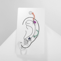 Серьги &laquo;Каффы&raquo; фантазия, набор 5 шт., цветные с серебром