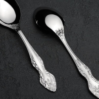 Ложка столовая &laquo;Тройка&raquo;, h=19 см, толщина 2 мм, цвет серебряный