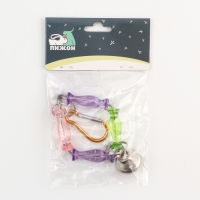 Игрушка для птиц "Ромб из бусин" с колокольчиком, 7 х 20 см, микс цветов Игрушка для птиц "Ромб из бусин" с колокольчиком, 7 х 20 см, микс цветов