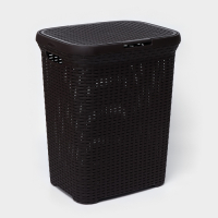 Корзина бельевая с крышкой &laquo;Ротанг&raquo;, 60 л, 34&times;44&times;56 см, цвет микс