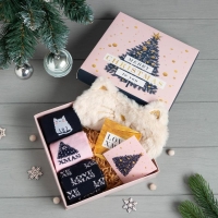 Подарочный набор KAFTAN &laquo;Новый год: Merry Christmas&raquo;&lrm; носки р, 36-39 (23-25 см), маска