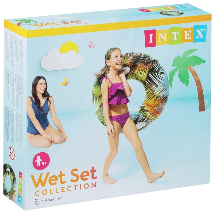 Круг для плавания &laquo;Узоры&raquo;, с ручками, d=97 см, от 9 лет, цвет МИКС, 58263NP INTEX