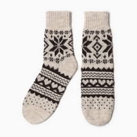 Носки женские шерстяные, цвет бежевый, размер 23-25 Носки женские шерстяные, цвет бежевый, размер 23-25