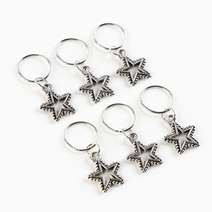 Пирсинг для волос новогодний &laquo;Люблю себя и это взаимно&raquo; на Новый год, 6 шт