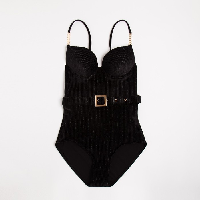 Купальник женский MINAKU бархатный, цвет чёрный, размер 48 Купальник женский MINAKU бархатный, цвет чёрный, размер 48