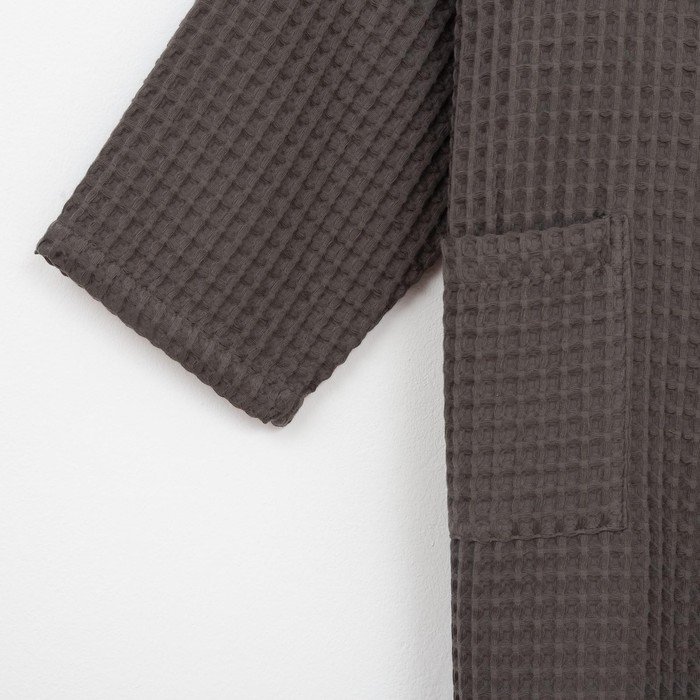 Халат вафельный мужской удлиненный Этель Халат вафельный мужской удлиненный Этель "Boho" размер 46-48, цвет светло-серый, 100% хлопок, 290 г/м2