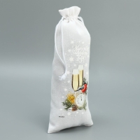 Мешок с термонаклейкой под бутылку &laquo;Шампанское&raquo;, 13 х 31 см +/- 1.5 см, Новый год