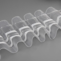 Шторная лента классическая, органза, 6 см, 50 &plusmn; 1 м, цвет прозрачный/белый