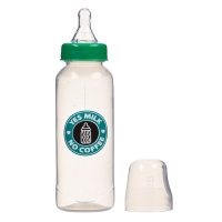 Бутылочка для кормления &laquo;Yes milk&raquo;, классическое горло, 250 мл., от 0 мес., цилиндр, цвет зеленый