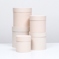 Набор шляпных коробок 5 в 1 "Ваниль", 20 &times; 20 &times; 20 ‒ 13,5 &times; 13,5 &times; 13,5 см