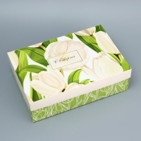 Коробка складная, крышка-дно, "С 8 марта", 30 х 20 х 9 см без окна