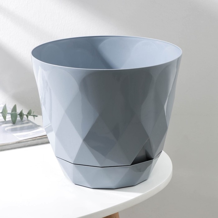 Горшок для цветов с поддоном Laurel, 4,5 л, d=22 см, h=19 см, цвет серый Горшок для цветов с поддоном Laurel, 4,5 л, d=22 см, h=19 см, цвет серый