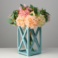 Кашпо деревянное 14&times;14&times;26 см "Фонарь Хай-тек Прованс", серо-голубой