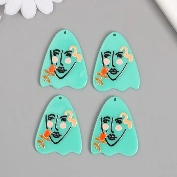 Декор для творчества акрил "Девушка с тюльпаном. Абстракция" 0,2х3,1х4 см