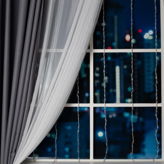 Гирлянда &laquo;Водопад&raquo; 2 &times; 1.5 м, IP20, прозрачная нить, 400 LED, свечение синее, 8 режимов, 220 В