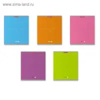 Тетрадь 96 листов, в клетку MC-7, картонная обложка, микс