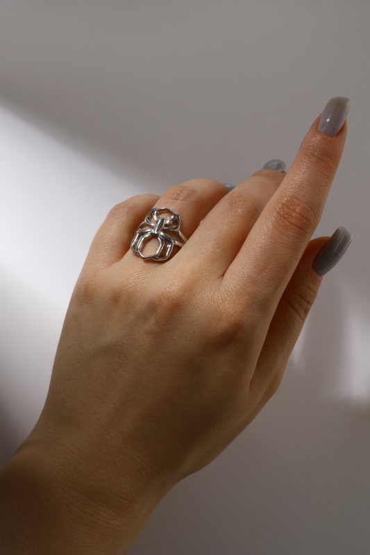 Кольцо «Настроение» паук, цвет серебро, безразмерное Кольцо «Настроение» паук, цвет серебро, безразмерное