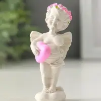 Фигура "Ангел с сердцем стоит" 8см, белый