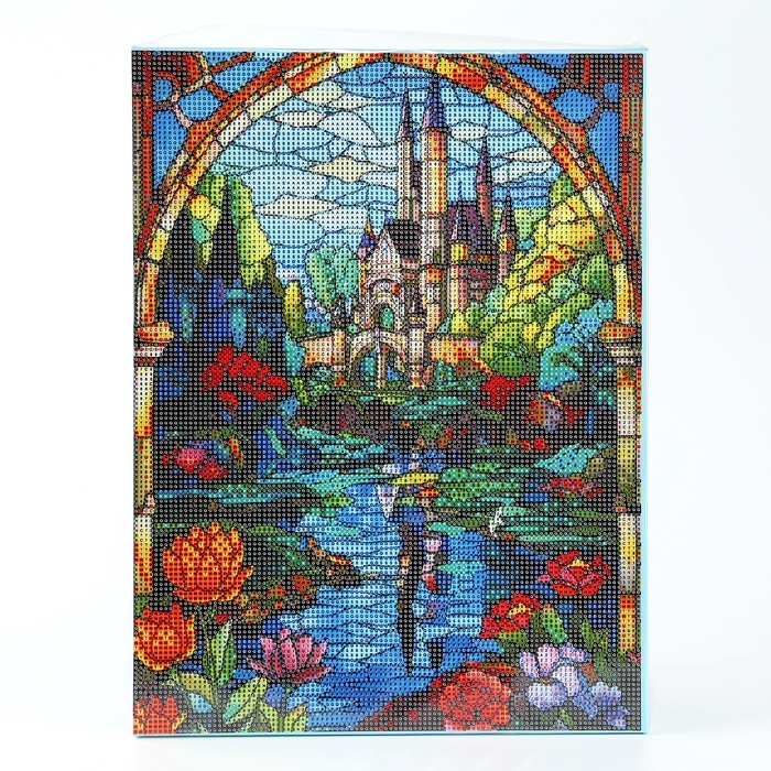 Алмазная мозаика с полным заполнением на холсте с подрамником &laquo;Замок&raquo;, 30 х 40 см